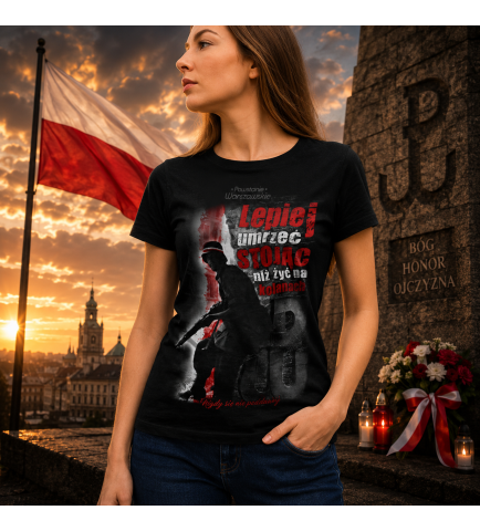 Koszulka damska LEPIEJ UMRZEĆ STOJĄC
